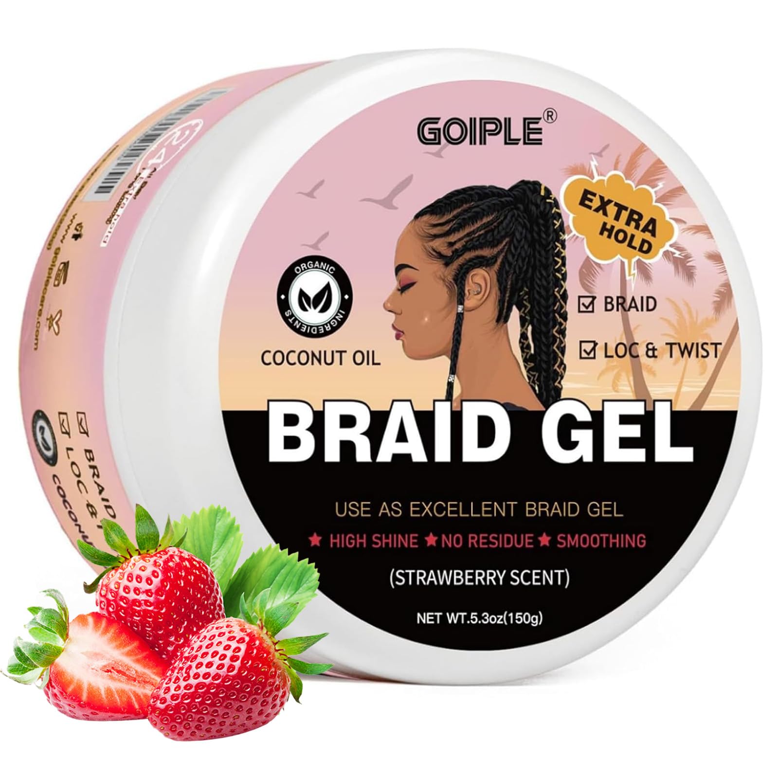 Coconut Wax Flake - GOIPLE 5.3oz Aardbeiengeur Vlechtgel met Kokosolie