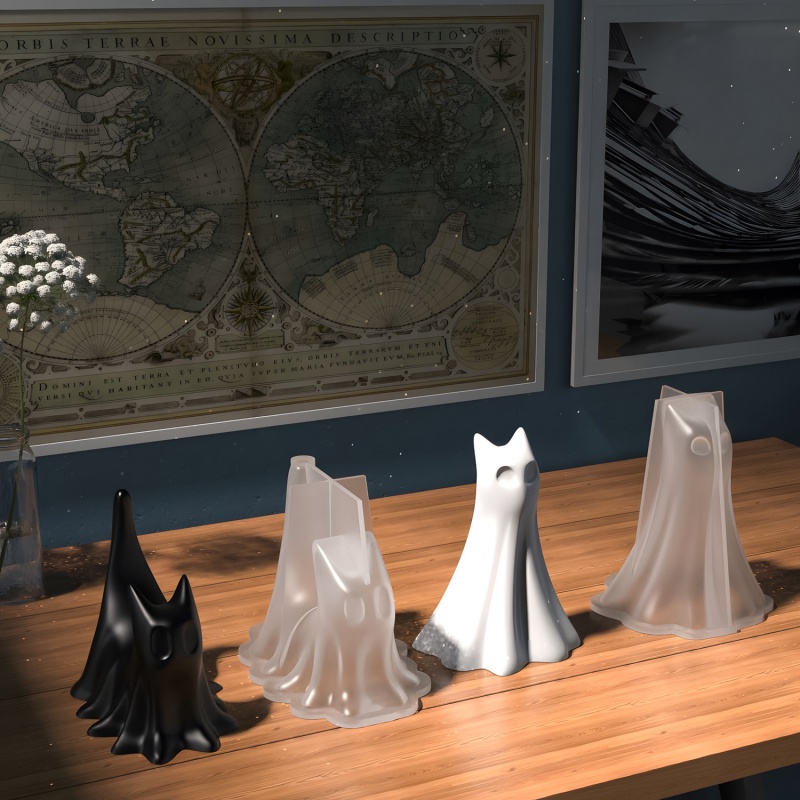 Ghost Cat Halloween Desktop Or - Candle Making Design recensie en prijs