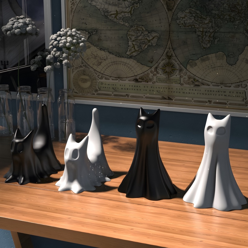 Ghost Cat Halloween Desktop Or - Candle Making Design recensie en prijs