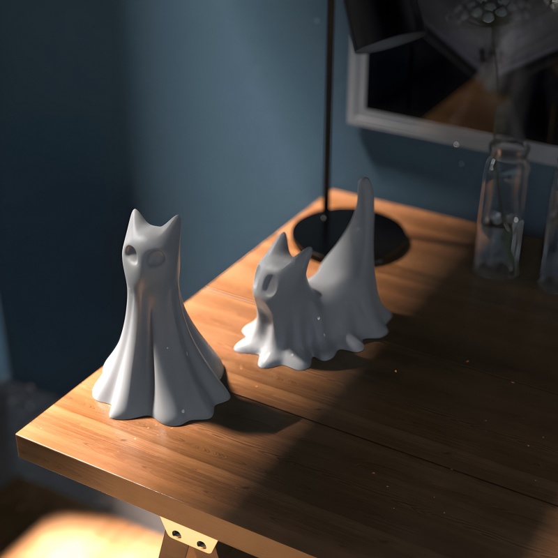 Ghost Cat Halloween Desktop Or - Candle Making Design recensie en prijs